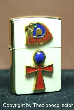 Hand made Zippo from Ivory, gold and precious stone a