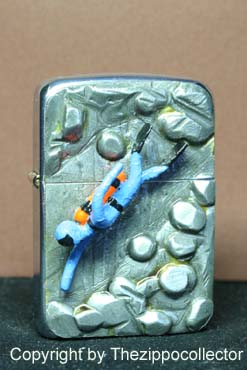 Original Zippo, Blue Diver,not licensed ennobled by CHRIS