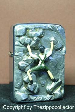 Original Zippo, Green Climber,not licensed ennobled by CHRIS